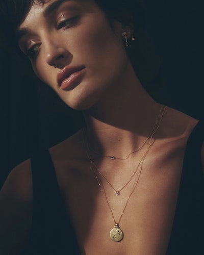 Temple of the Sun Solid Gold Sollus Sapphire Necklace