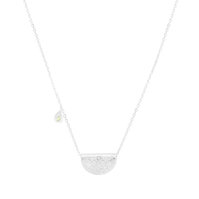 By Charlotte Lotus Birthstone Necklace (August), Silver