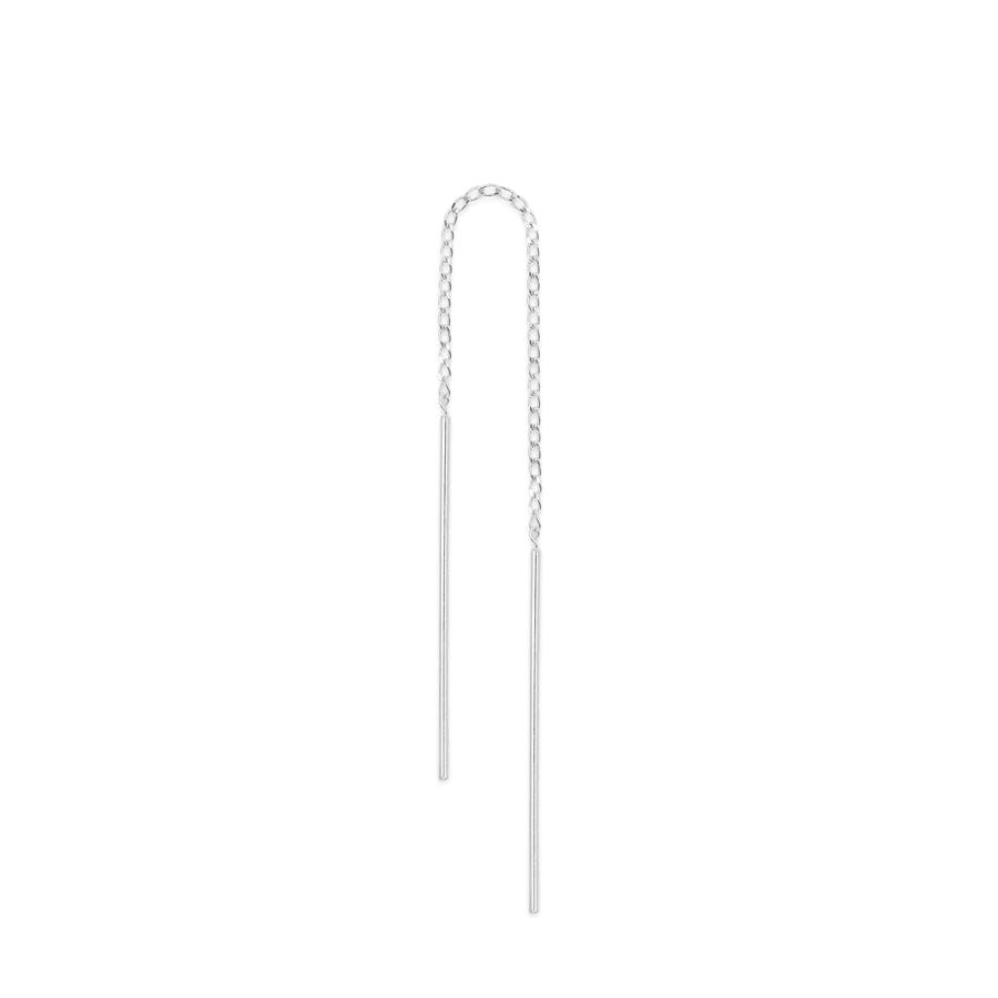 By Charlotte 14k White Gold Purity Single Thread Earring