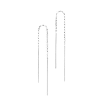 By Charlotte 14k White Gold Purity Single Thread Earring