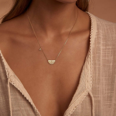 By Charlotte Lotus Birthstone Necklace (January), Gold