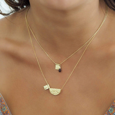 By charlotte Lotus and Little Buddha Necklace, Gold