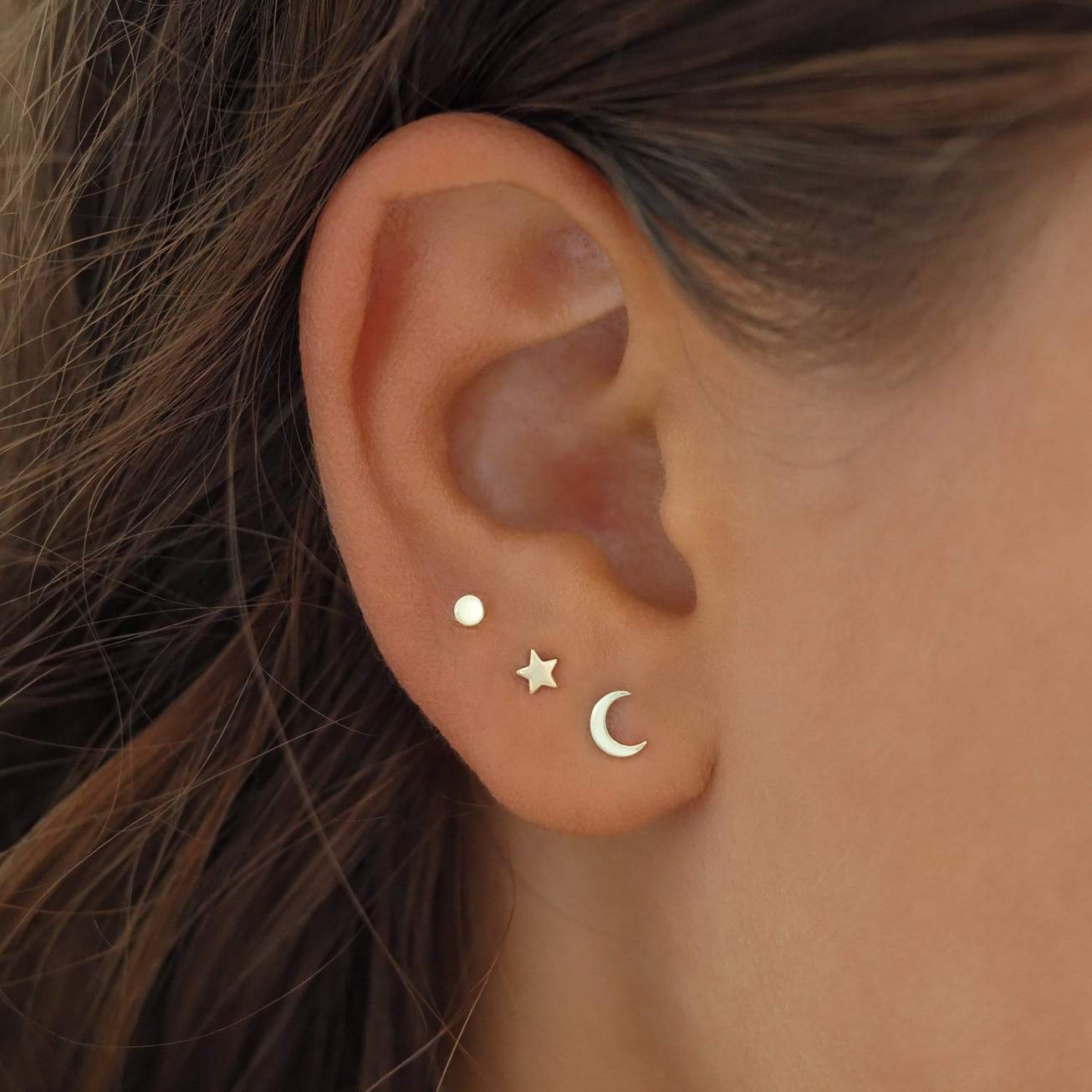 By Charlotte 14k Lunar Gold Single Stud Earring