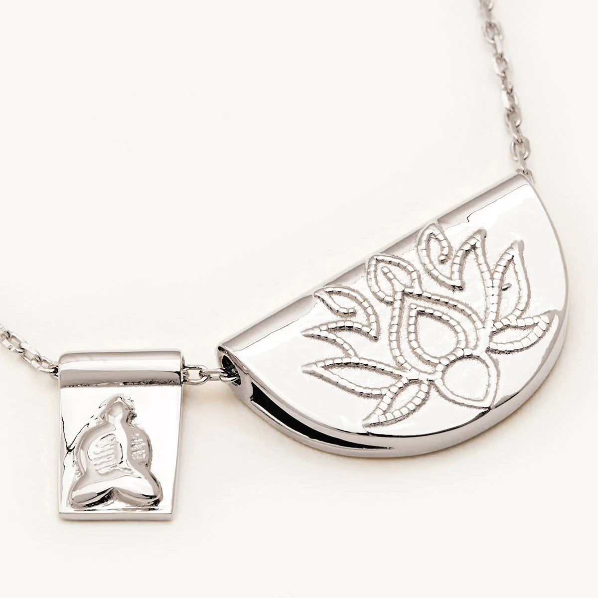 By Charlotte Lotus and Little Buddha Necklace, Silver