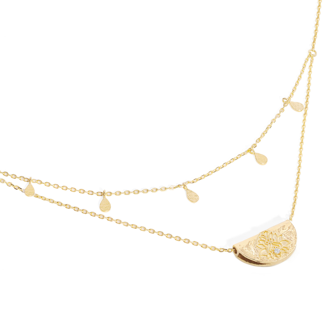 By Charlotte Blessed Lotus Necklace, Gold