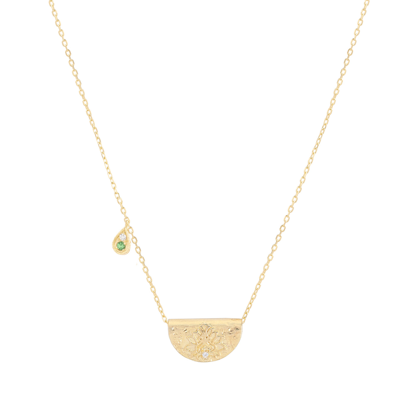 By Charlotte Lotus Birthstone Necklace (May), Gold