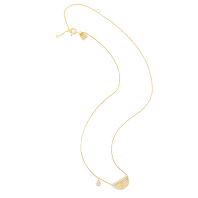 By Charlotte Lotus Birthstone Necklace (June), Gold