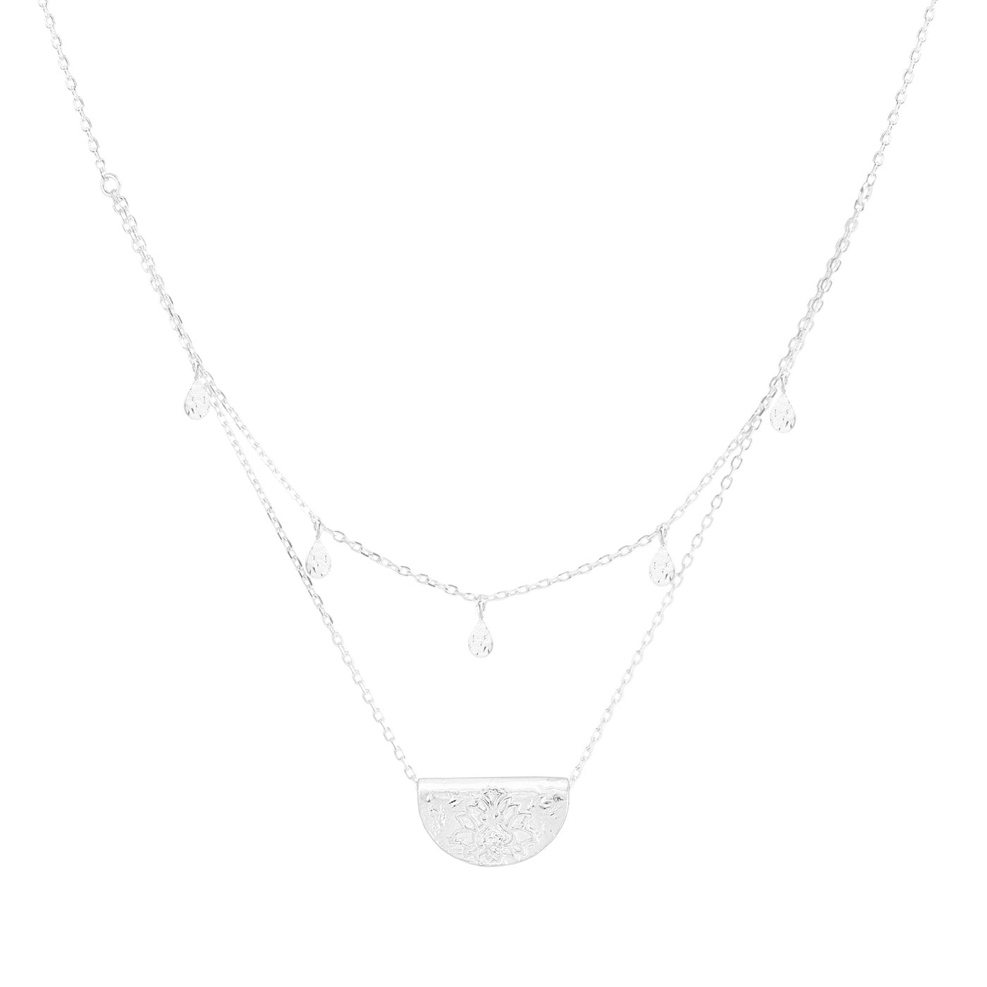 By Charlotte Blessed Lotus Necklace, Silver