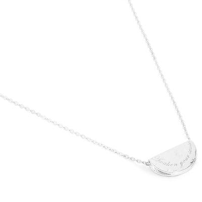 By Charlotte Lotus Birthstone Necklace (February), Silver