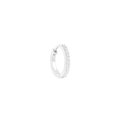 By Charlotte 14k White Gold Celestial Sleeper Single Hoop Earring