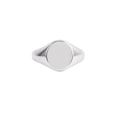 Alana Maria Men's Oval Signet Ring, Silver