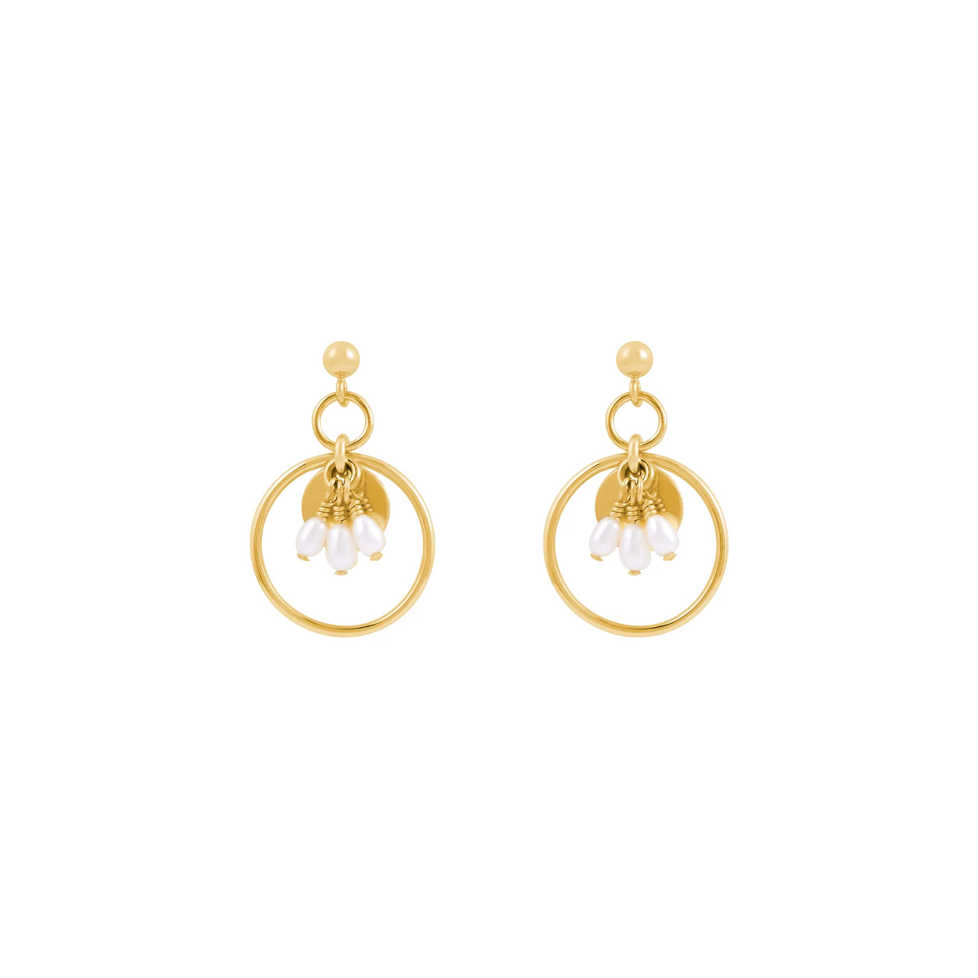 Alana Maria Zuir Pearl Earrings, Gold