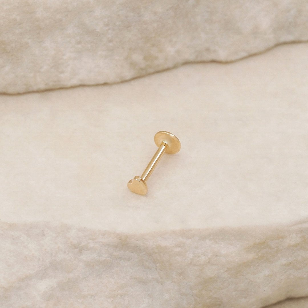 By Charlotte 14k Gold Sweetheart Cartilage Single Flatback Earring