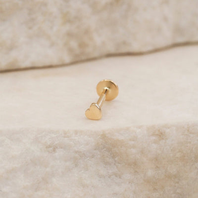 By Charlotte 14k Gold Sweetheart Cartilage Single Flatback Earring