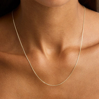 By Charlotte 19" Fine Curb Chain Necklace, Gold or Silver