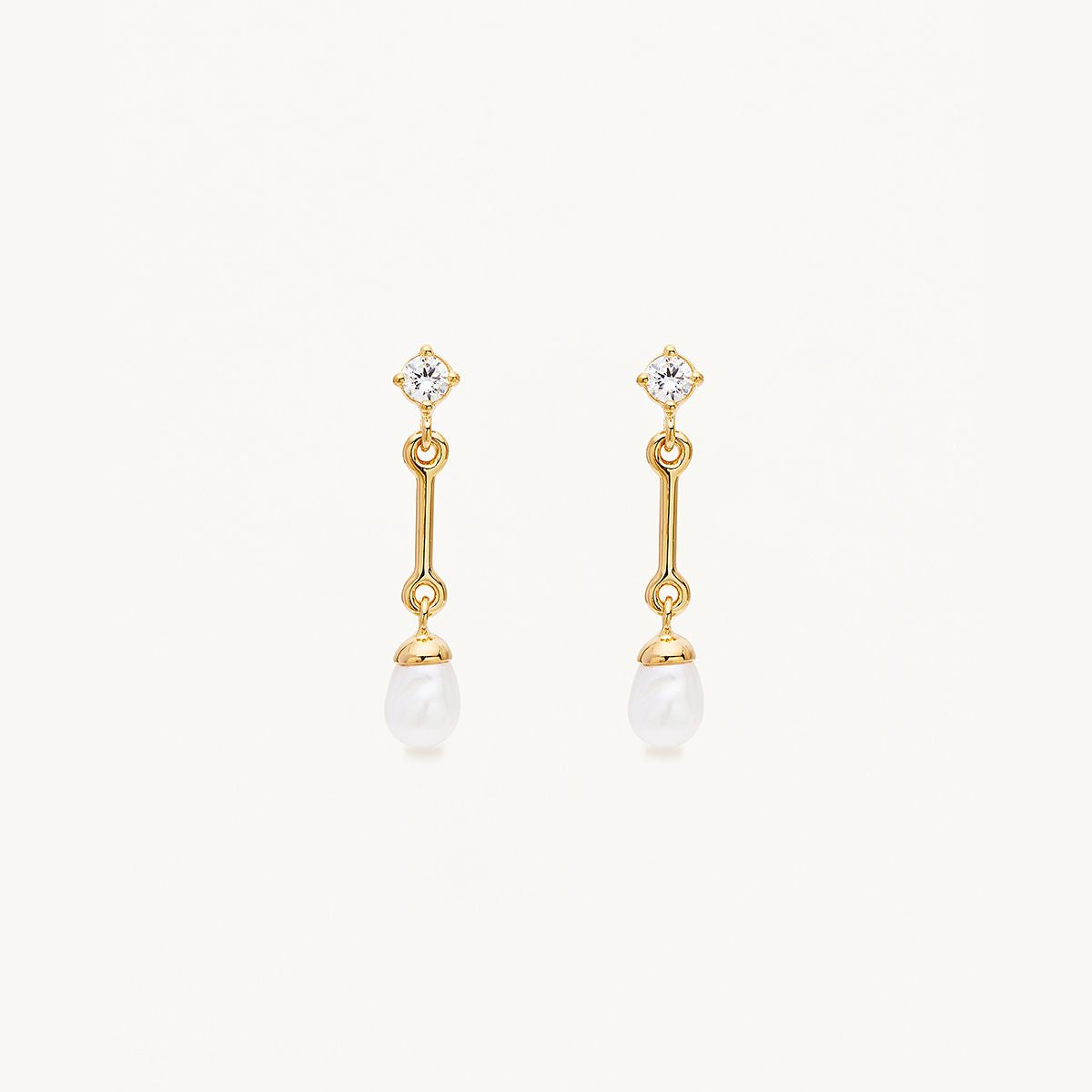 By Charlotte Embrace Stillness Pearl Drop Earrings, Gold or Silver