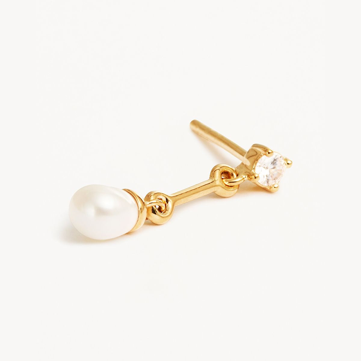 By Charlotte Embrace Stillness Pearl Drop Earrings, Gold or Silver