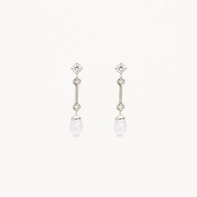 By Charlotte Embrace Stillness Pearl Drop Earrings, Gold or Silver