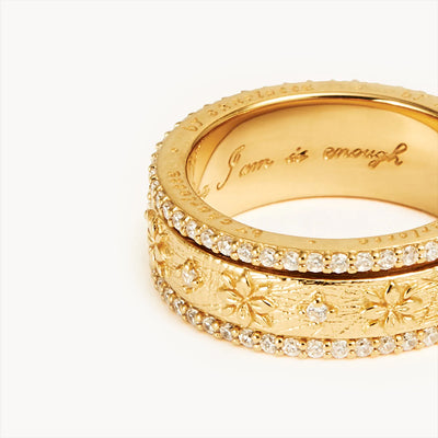 By Charlotte I Am Enough Spinning Meditation Ring, Gold