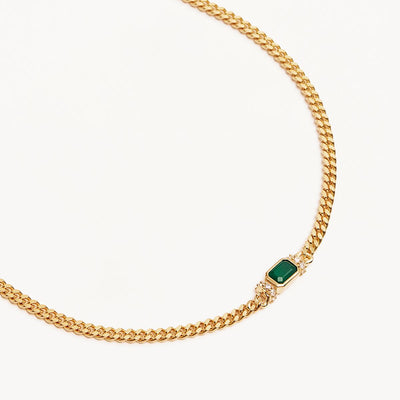 By Charlotte Strength Within Green Onyx Curb Choker, Gold