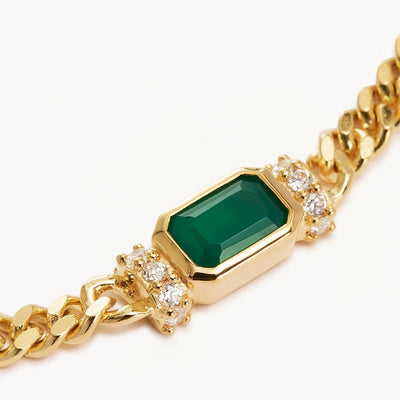 By Charlotte Strength Within Green Onyx Curb Choker, Gold