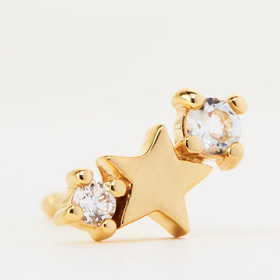 By Charlotte 14k Gold Lucky Zodiac Diamond Single Stud Earring