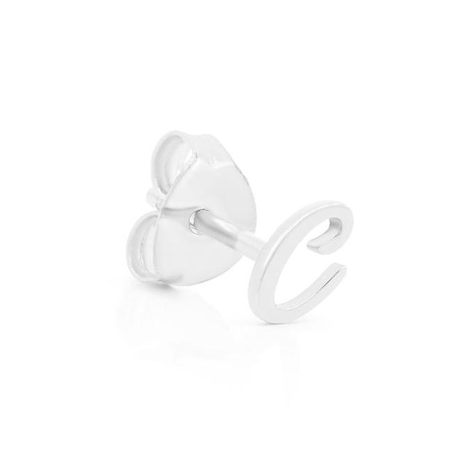 By Charlotte Love Letter Initial Single Stud Earring, Silver