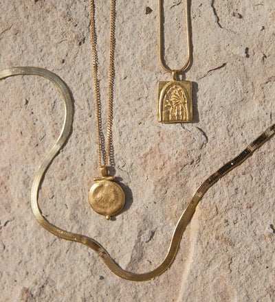 Kirstin Ash Herringbone Chain Necklace, Gold