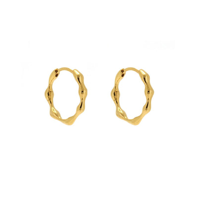 Linda Tahija Organica Huggie Earrings, Gold