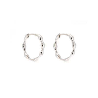 Linda Tahija Organica Huggies Earrings, Silver