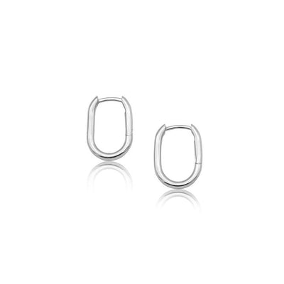 Linda Tahija Oval Hoop Earrings, Silver