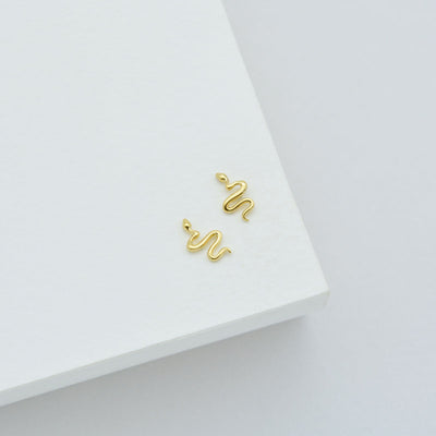 Linda Tahija Serpent Stud Earrings, Gold or Silver