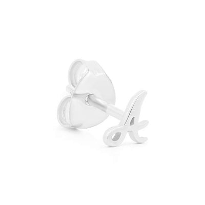 By Charlotte Love Letter Initial Single Stud Earring, Silver