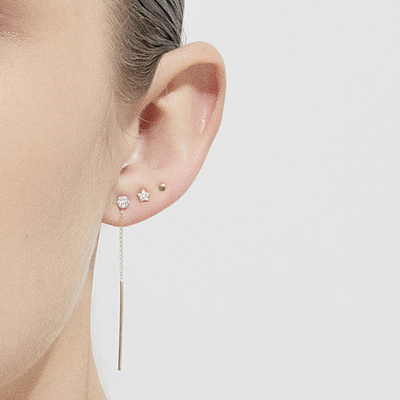 By Charlotte 14k Lunar Gold Single Stud Earring