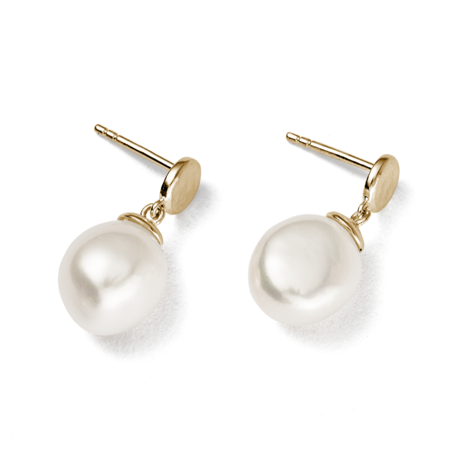 Kirstin Ash 9k Gold Moon Tide Pearl Earrings