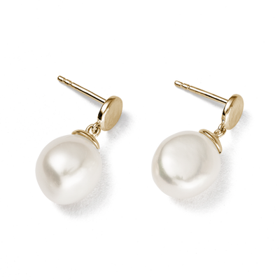 Kirstin Ash 9k Gold Moon Tide Pearl Earrings