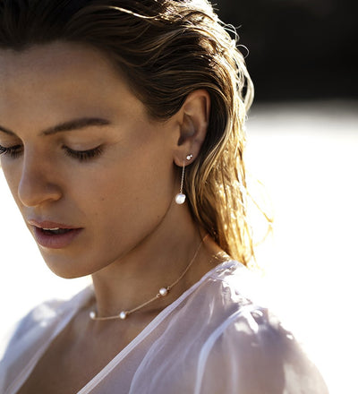 Kirstin Ash 9k Gold Moon Tide Pearl Necklace