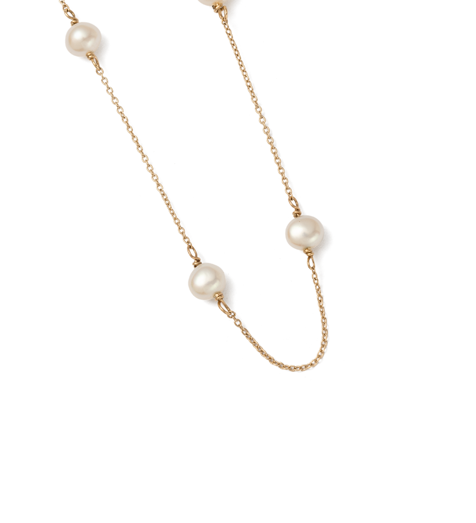Kirstin Ash 9k Gold Moon Tide Pearl Necklace