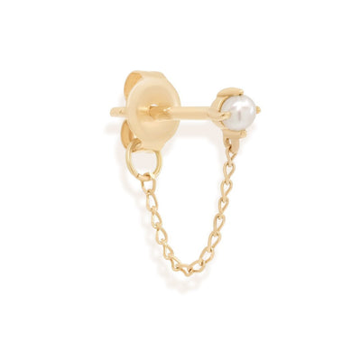 By Charlotte 14k Gold Peace Lover Chain Single Stud Earring