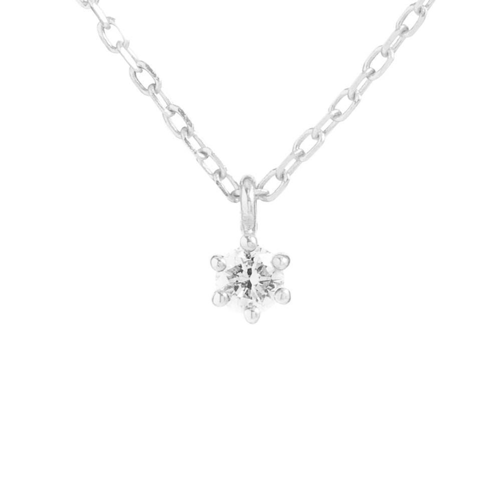 By Charlotte 14k White Gold Sweet Droplet Diamond Necklace