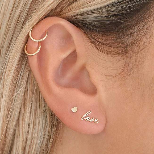 By Charlotte 14k Gold Sweetheart Single Stud Earring