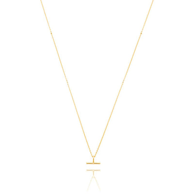 Linda Tahija Mini T-Bar Necklace, Gold