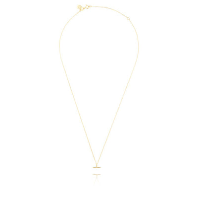 Linda Tahija Mini T-Bar Necklace, Gold