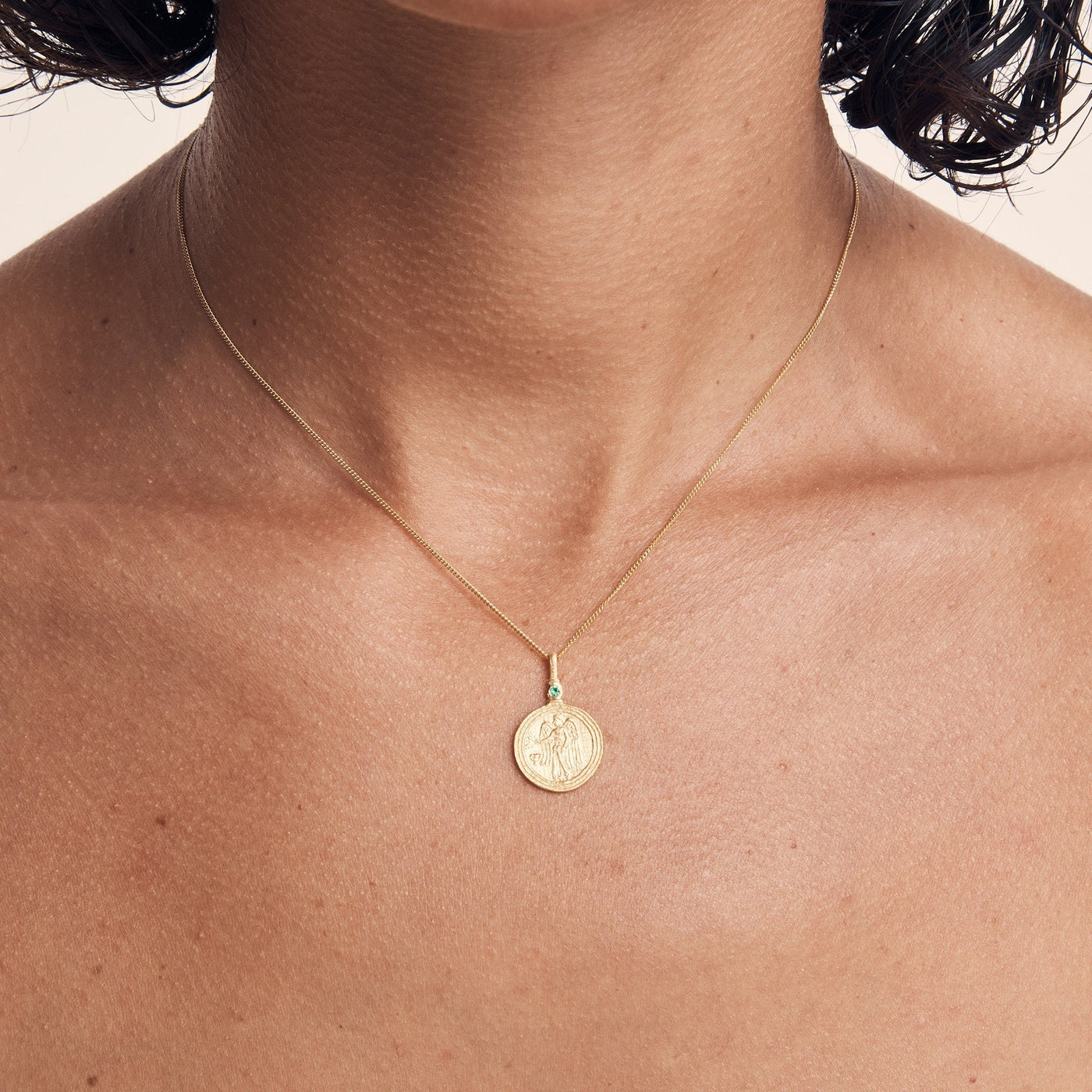 Temple of the Sun Serafina Coin Necklace, Gold