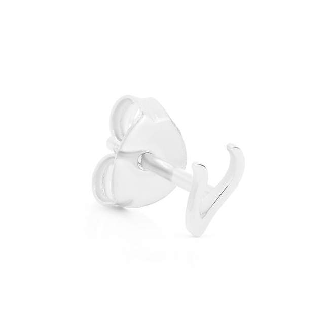 By Charlotte Love Letter Initial Single Stud Earring, Silver